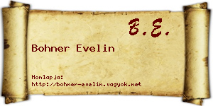 Bohner Evelin névjegykártya